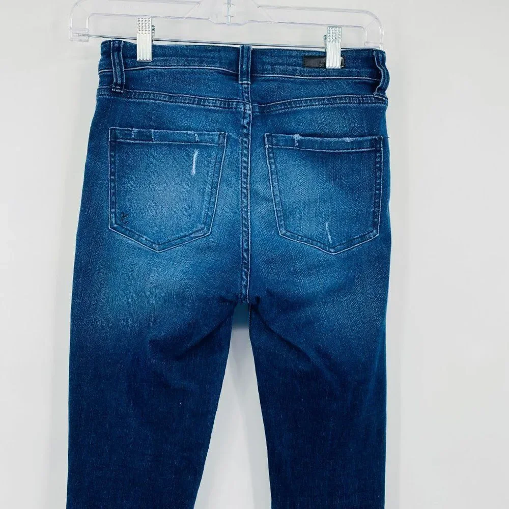 Kut from the Kloth Size 00 Dark Wash Raw Hem Donna High Rise Ankle Skinny Jeans